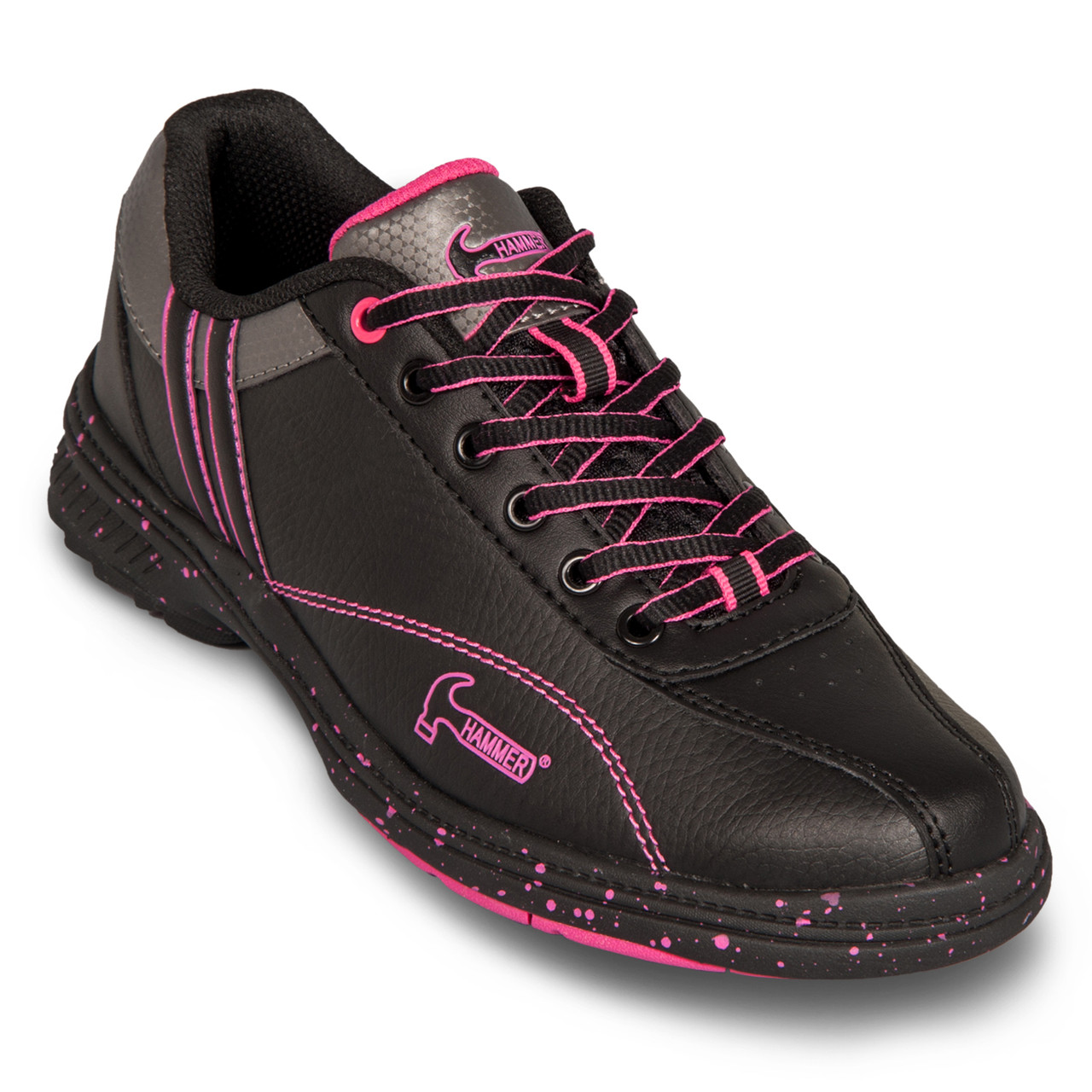 Hammer Vixen Womens Bowling Shoes Black Magenta Right Hand FREE   L 903 Angle  70751.1517900676 